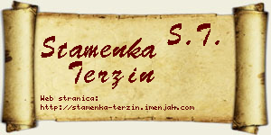 Stamenka Terzin vizit kartica
